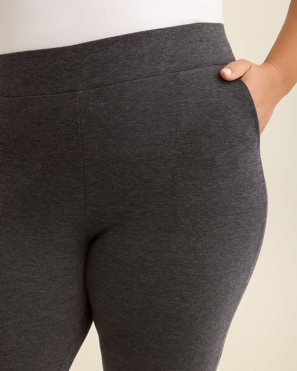 Heather Blue Ponte de Roma Legging with Pockets