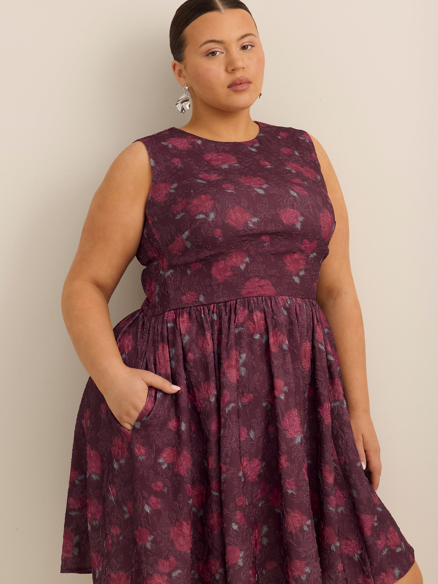 Knit Fit and Flare Sleeveless Dress - Addition Elle