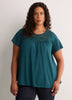 Slight Swing Top with Embroidered Yoke