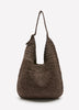 Straw Tote Bag with Buckle Strap