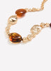 Short Golden Necklace with Large Beads