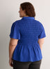Responsible, Smocking Fit-and-Flare Shirt-Collar Blouse