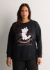 Black Crewneck Sweatshirt with Licensed Print
