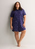 Mini-Star Print Short Buttoned-Down Sleepshirt - tiVOGLIO