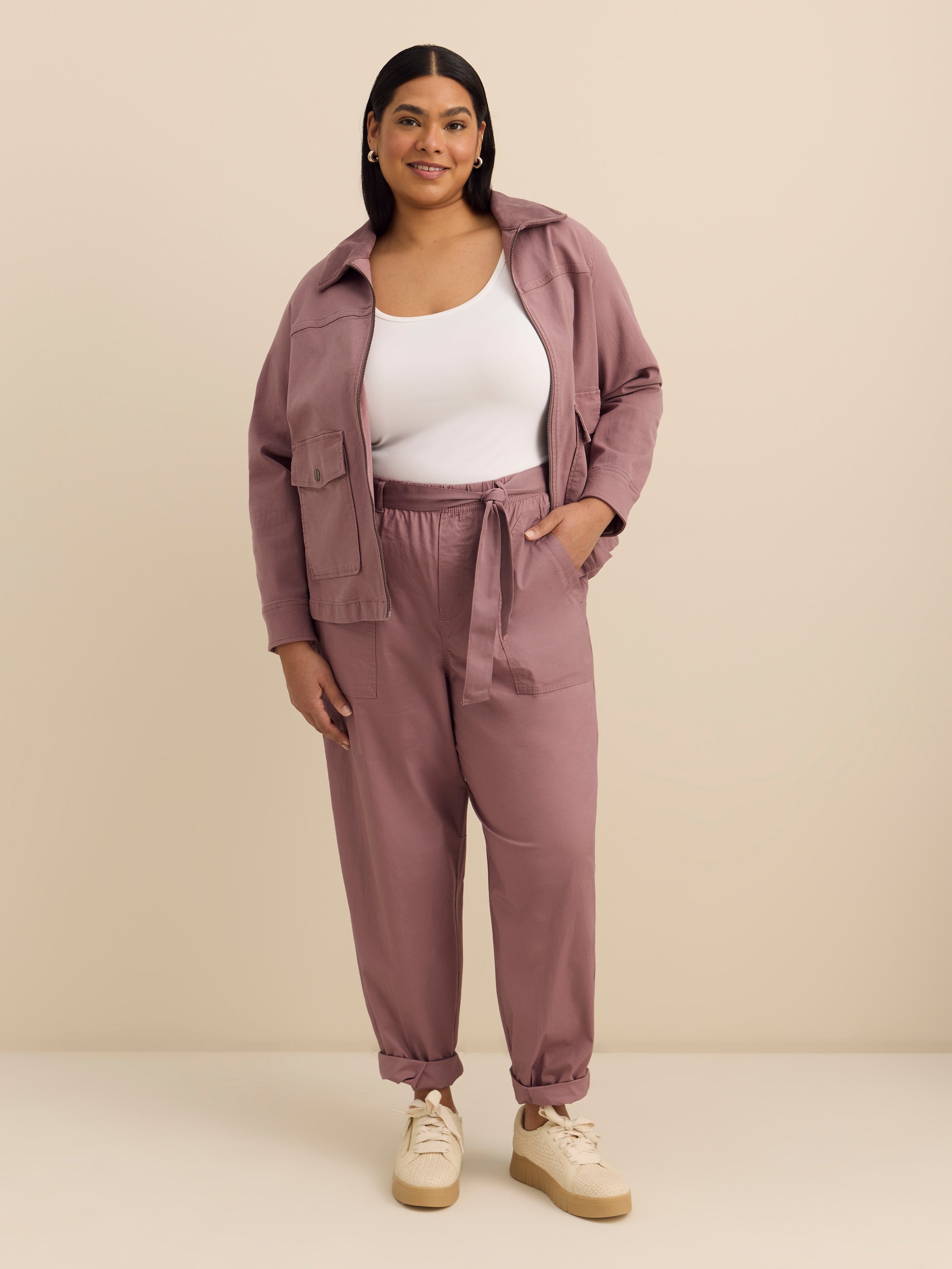 Pantalon en popeline à jambe ballon