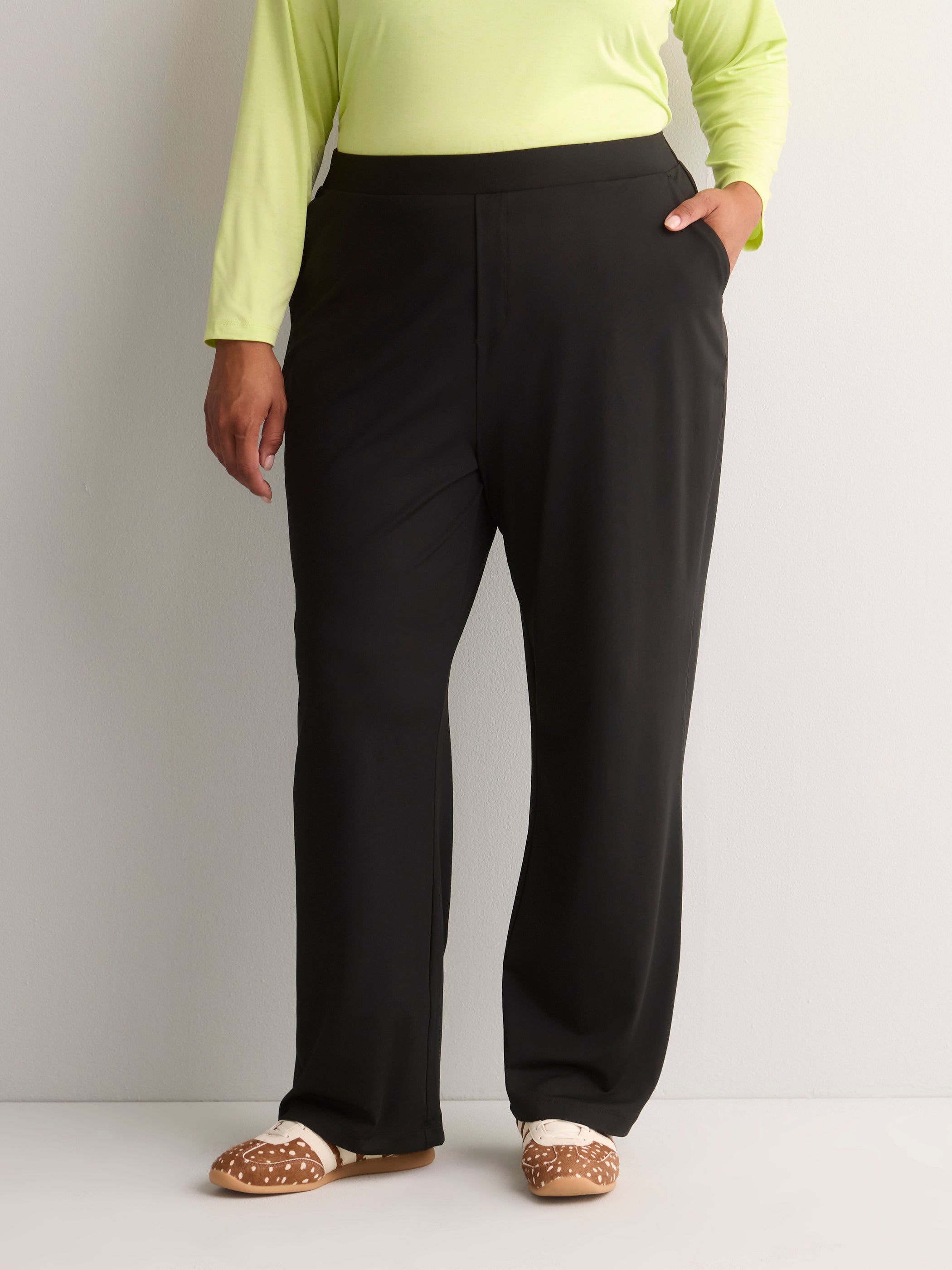 Black Hybrid Straight Pull-On Pant - Active Zone