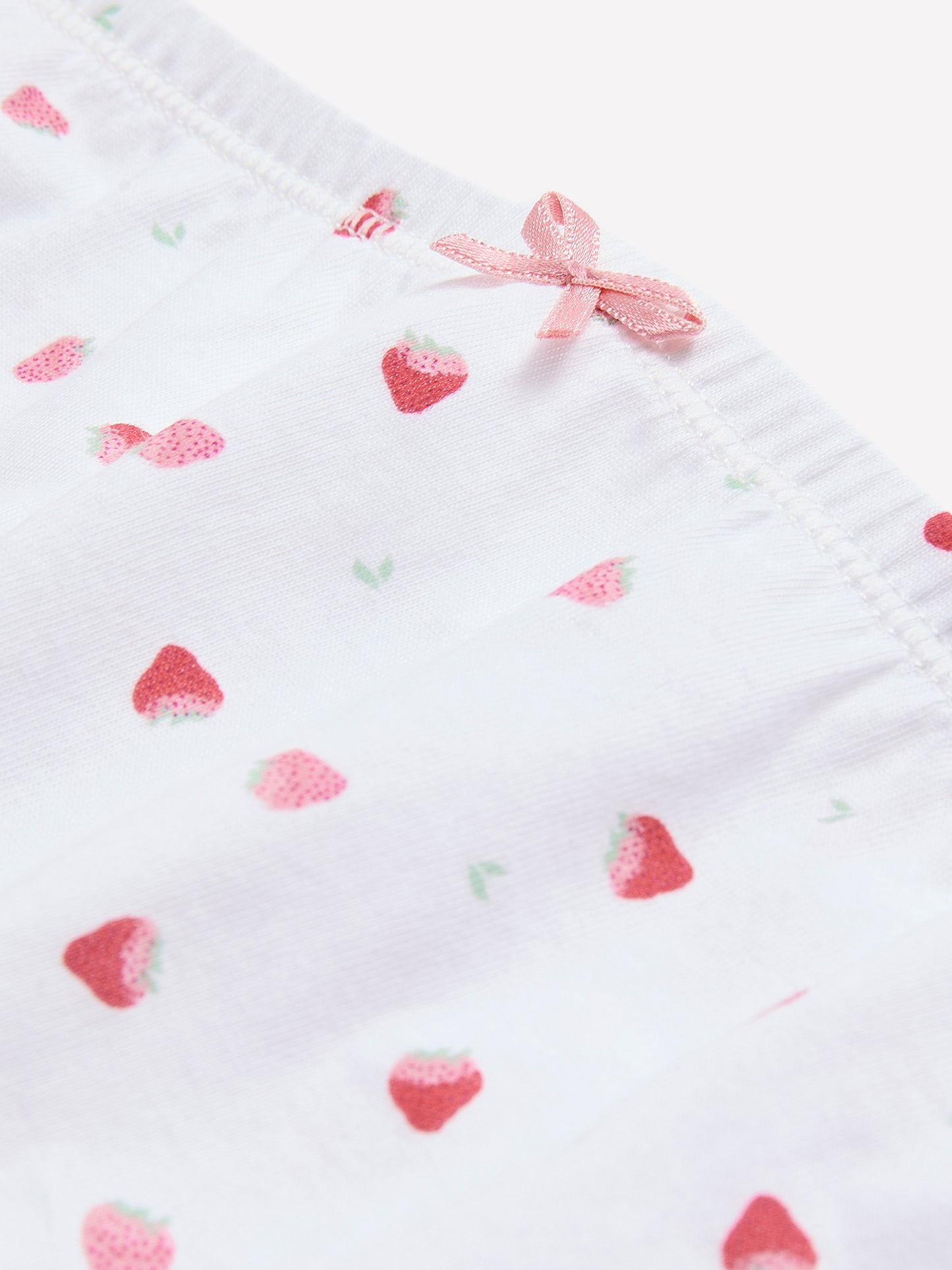 High-Cut White Strawberry-Print Cotton Brief - ti Voglio