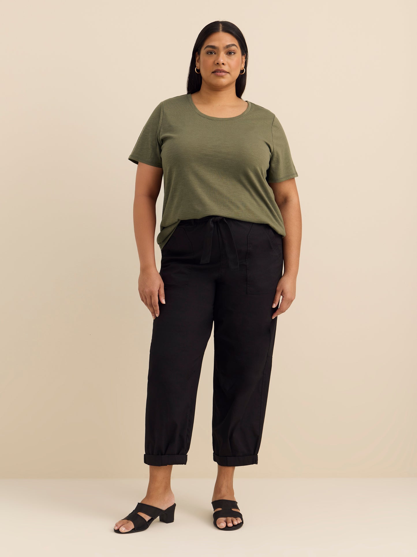 Pantalon en popeline à jambe ballon