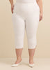 Fashion White Denim Capri Legging with Tulip Hem