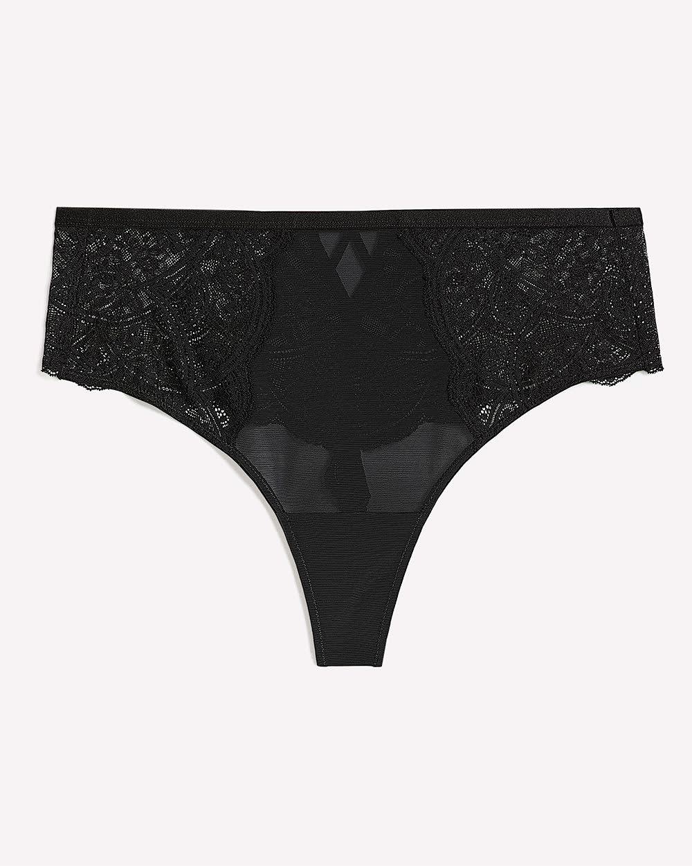 Black Lace Sexy Thong - Déesse Collection