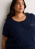 Textured Blue Short-Sleeve Henley Pyjama Top - tiVOGLIO