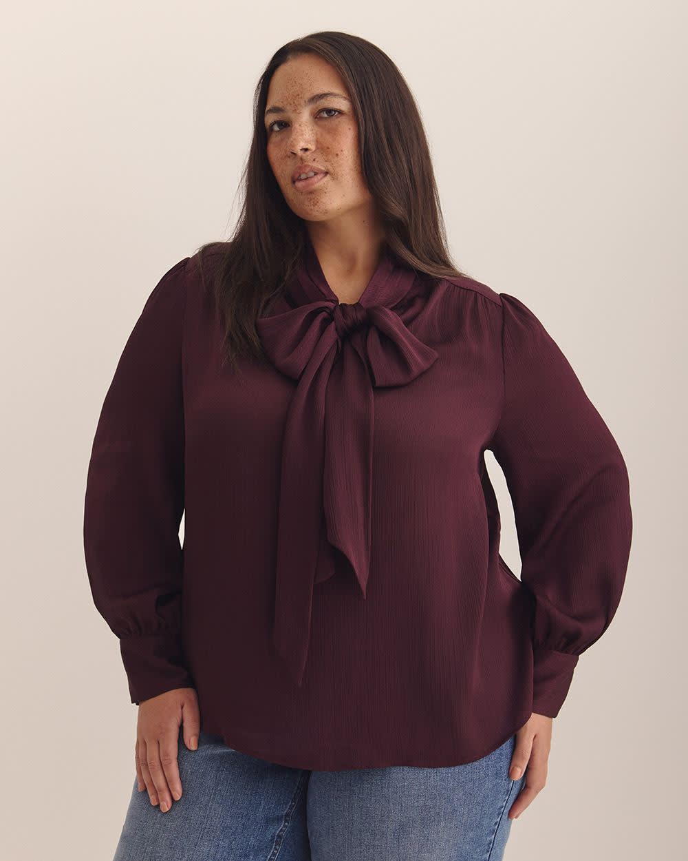 Feminine Scarf Blouse - Addition Elle