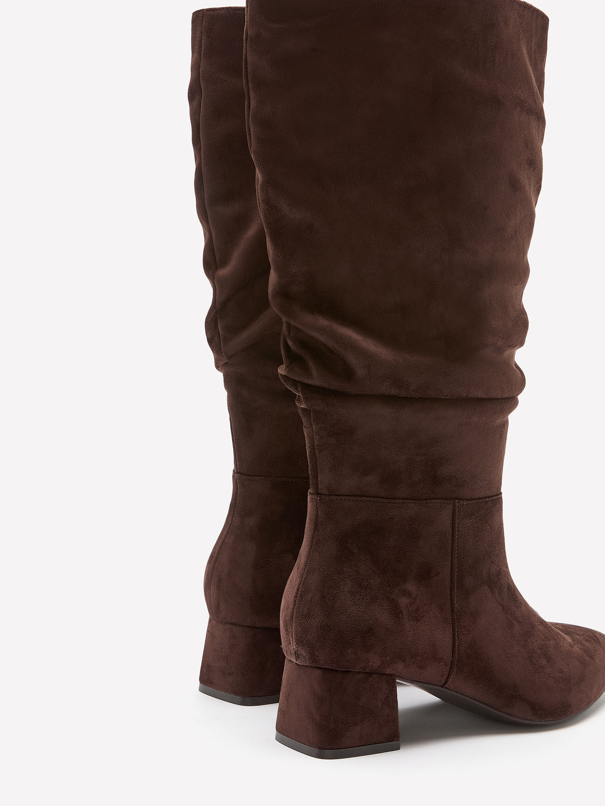 Extra Wide Width, Microsuede Mid-Heel Tall Slouchy Boot