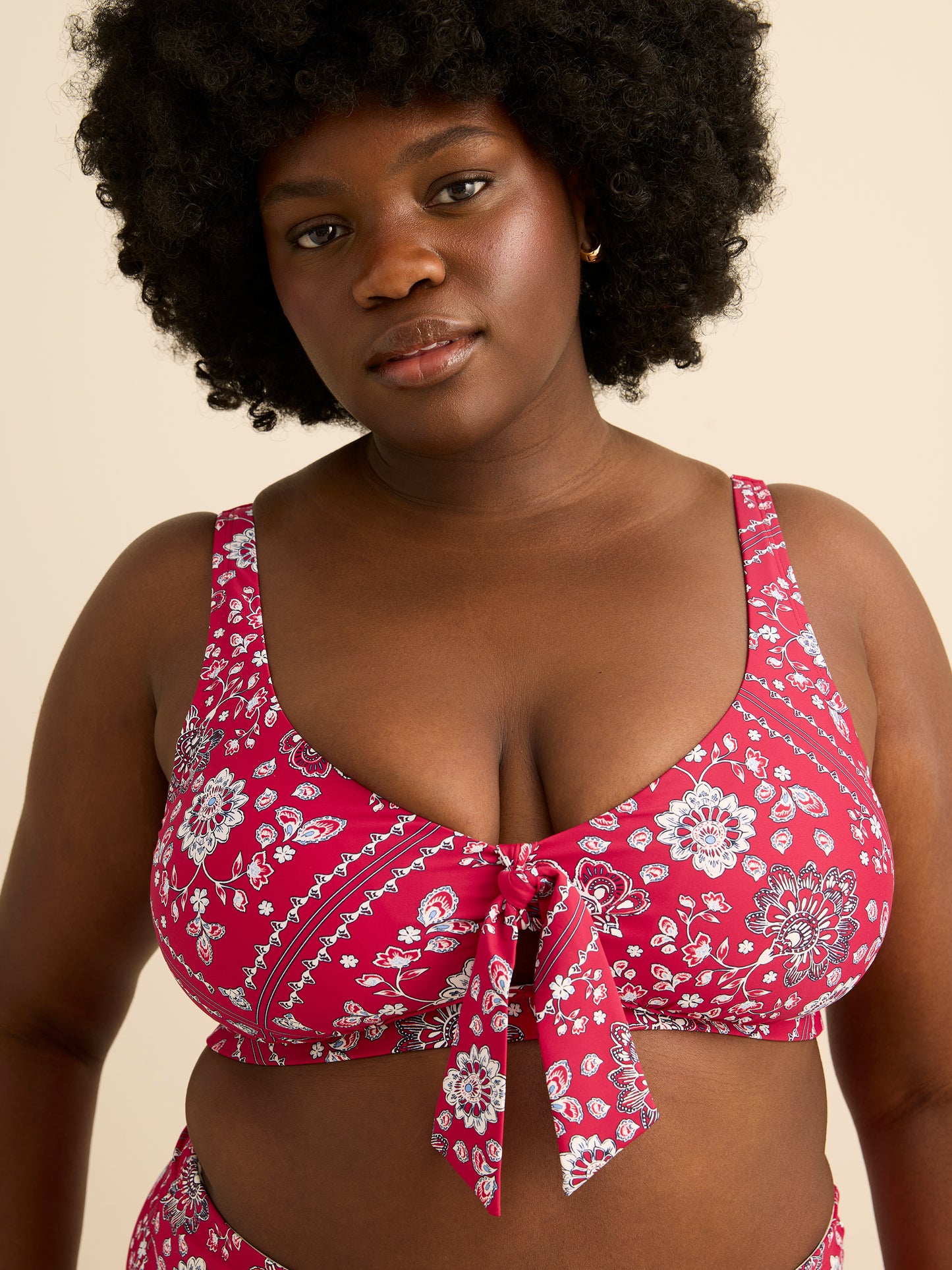 Bikini Top With Front Knot Detail