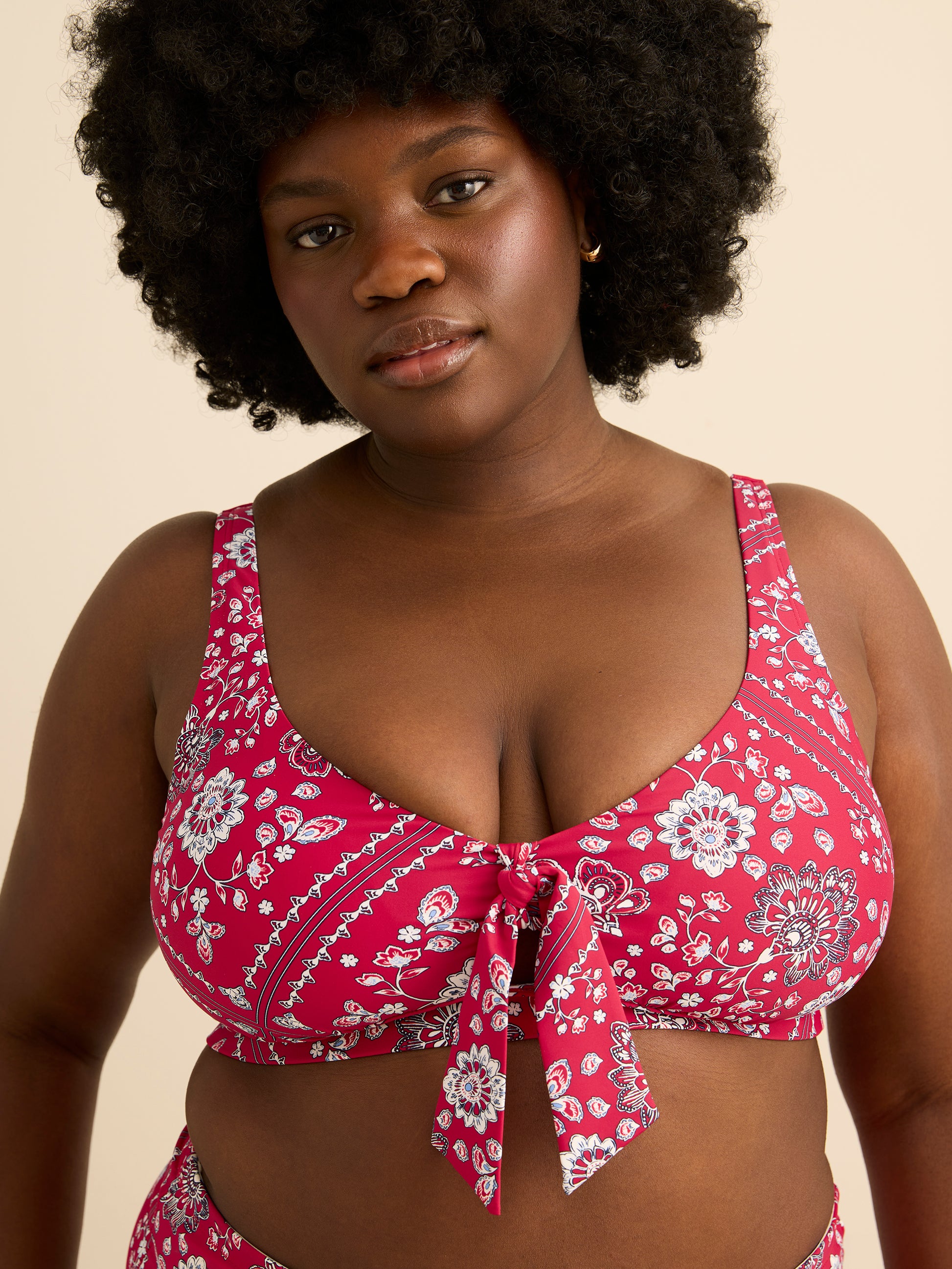 Bikini Top With Front Knot Detail