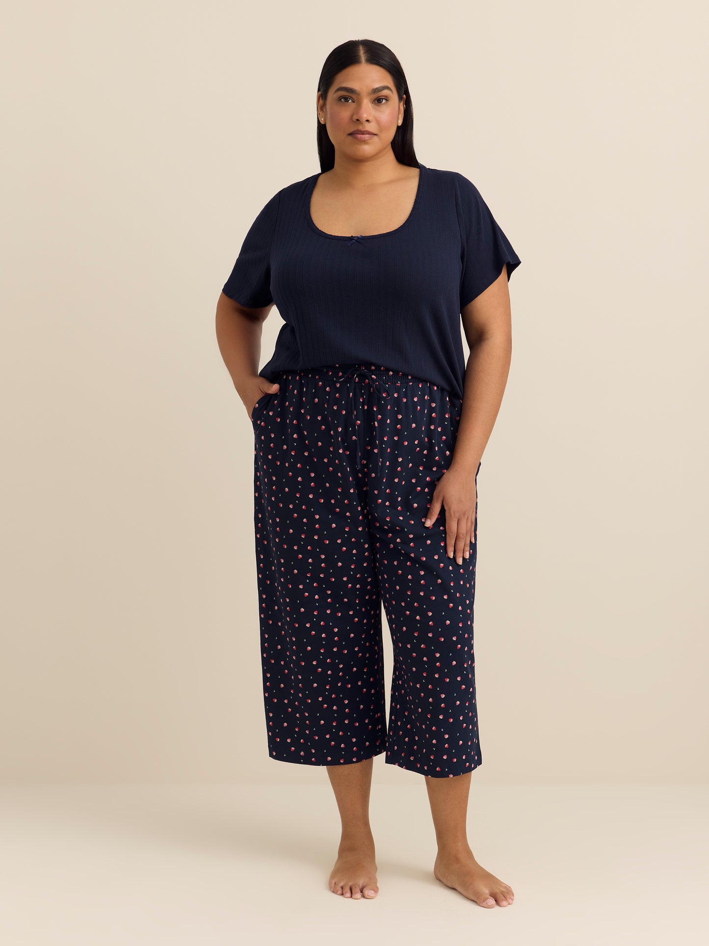 Straight-Leg Pyjama Capri Pant - ti Voglio