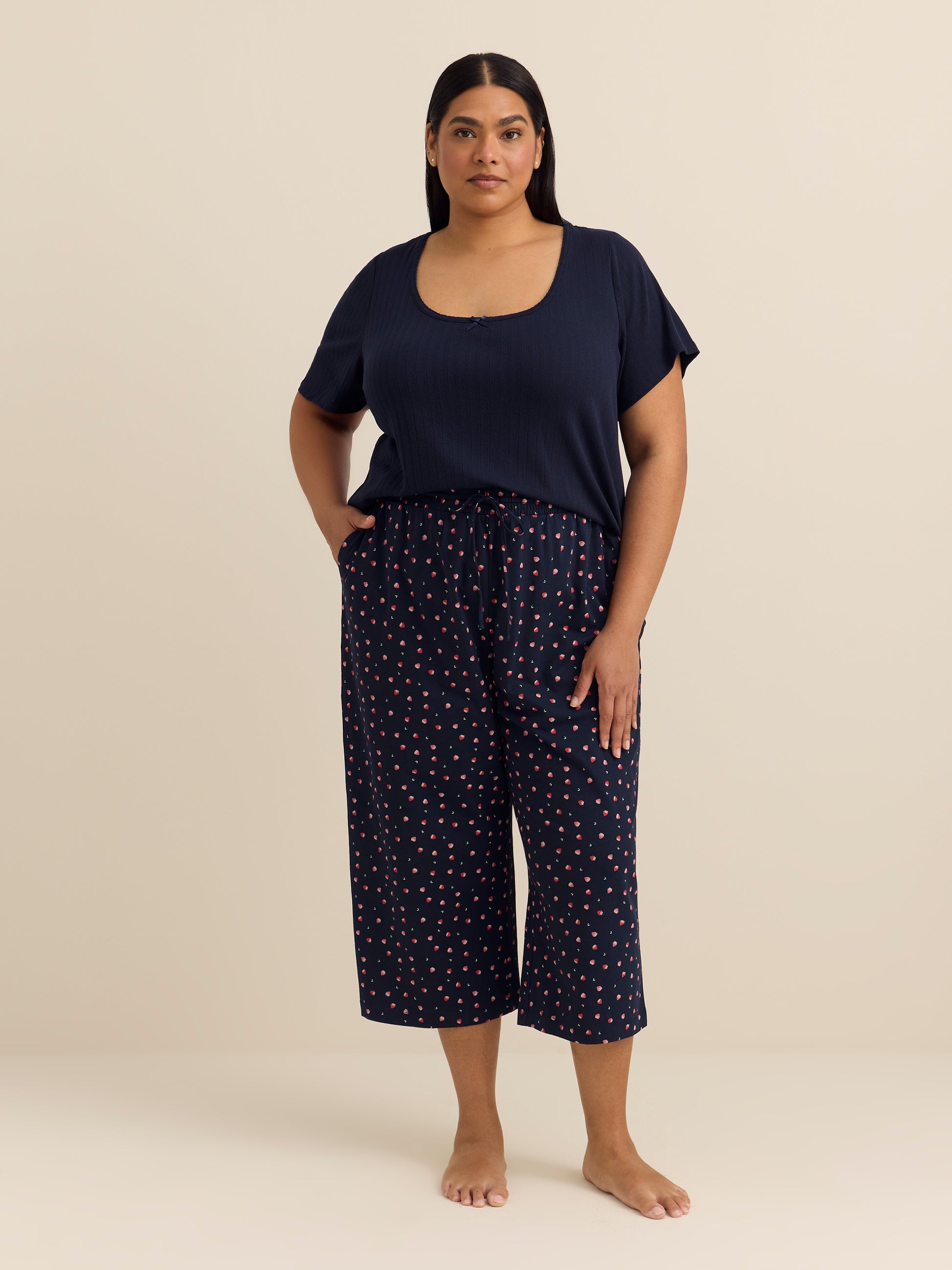 Straight-Leg Pyjama Capri Pant - ti Voglio