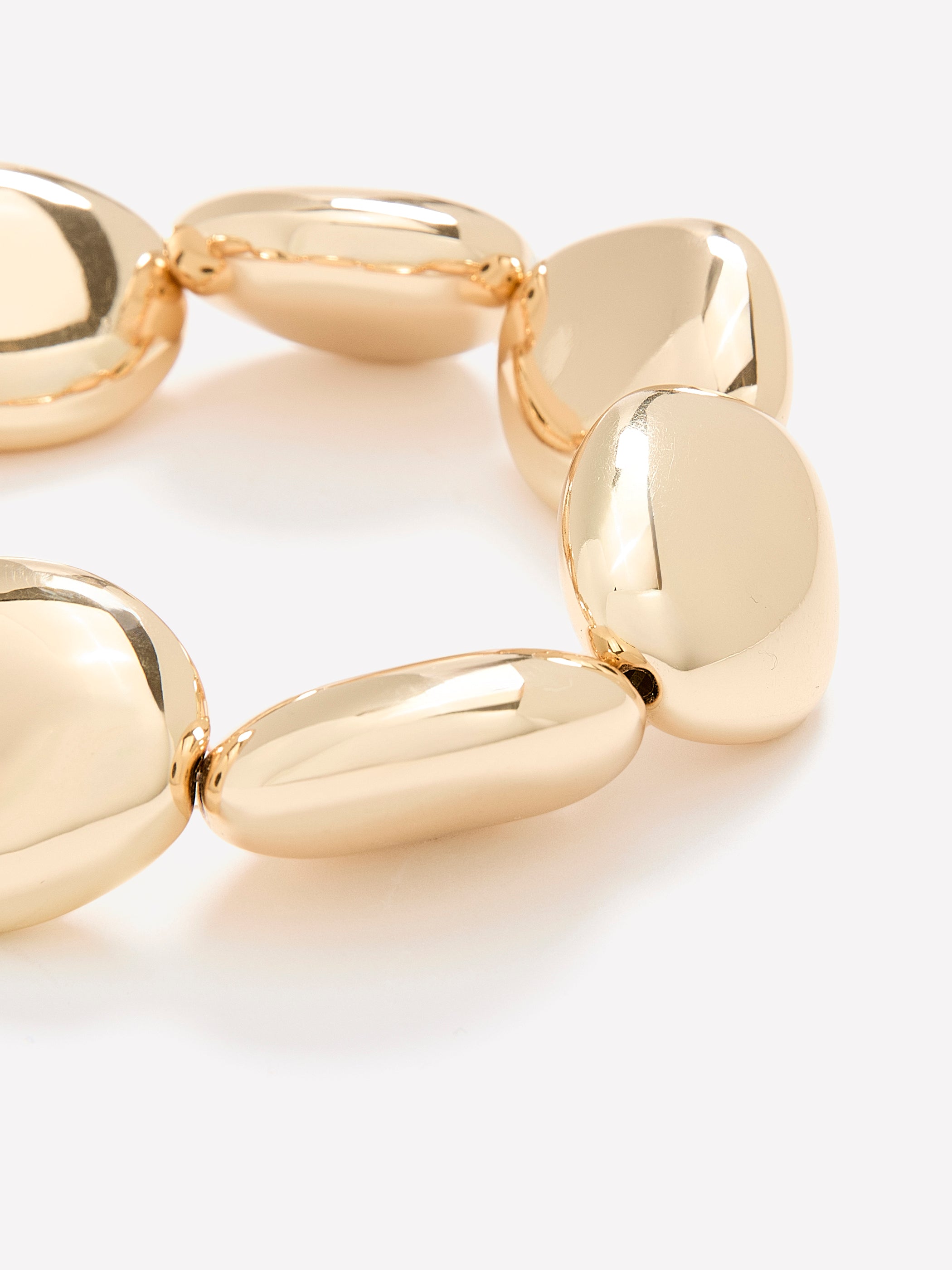 Large Golden Pebble Elastic Bracelet