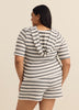 Striped Hooded Short-Sleeve Cover-Up Top - Cover Me