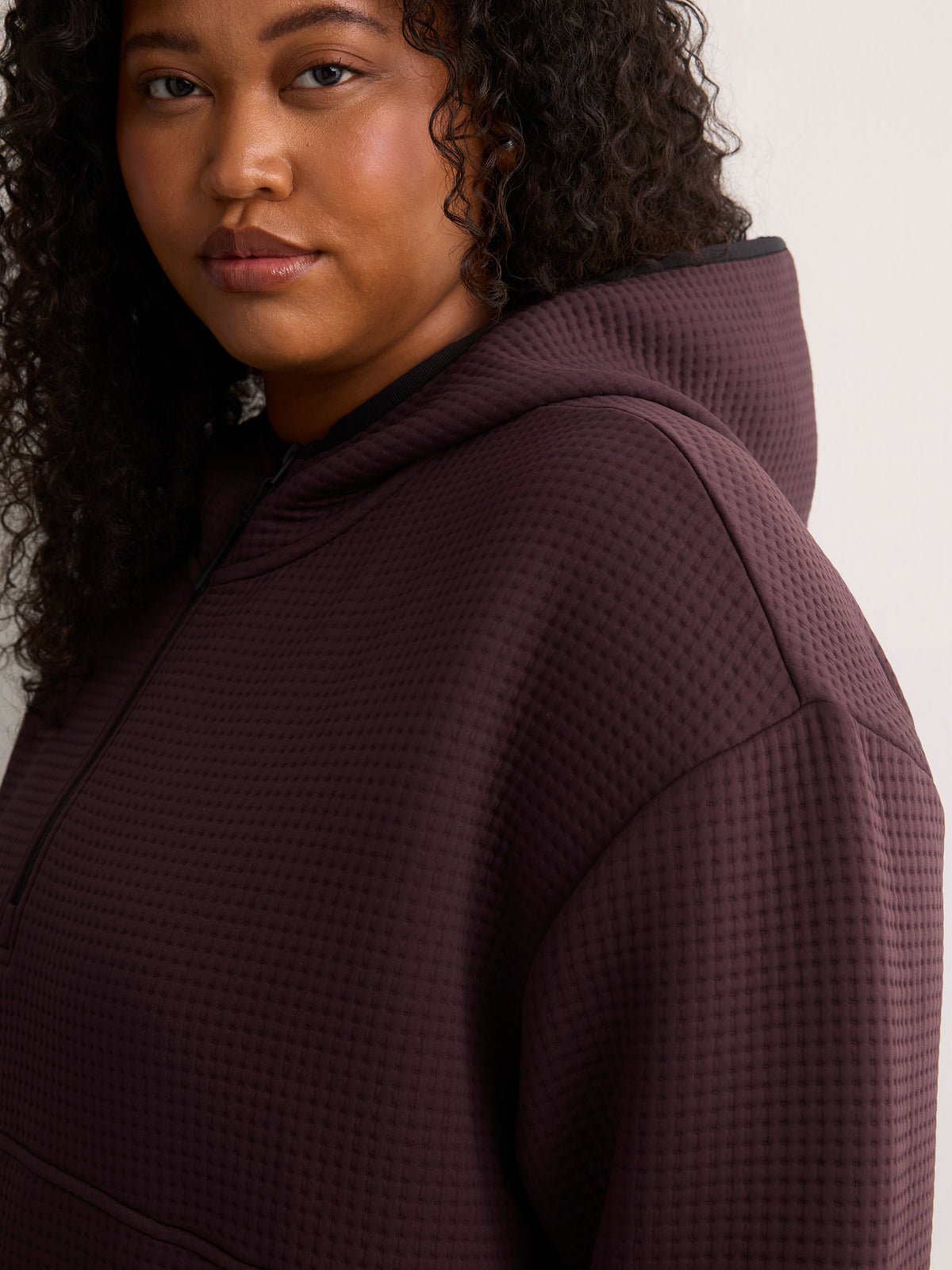 Cloud Waffle Hooded Half-Zip Sweatshirt - Active Zone