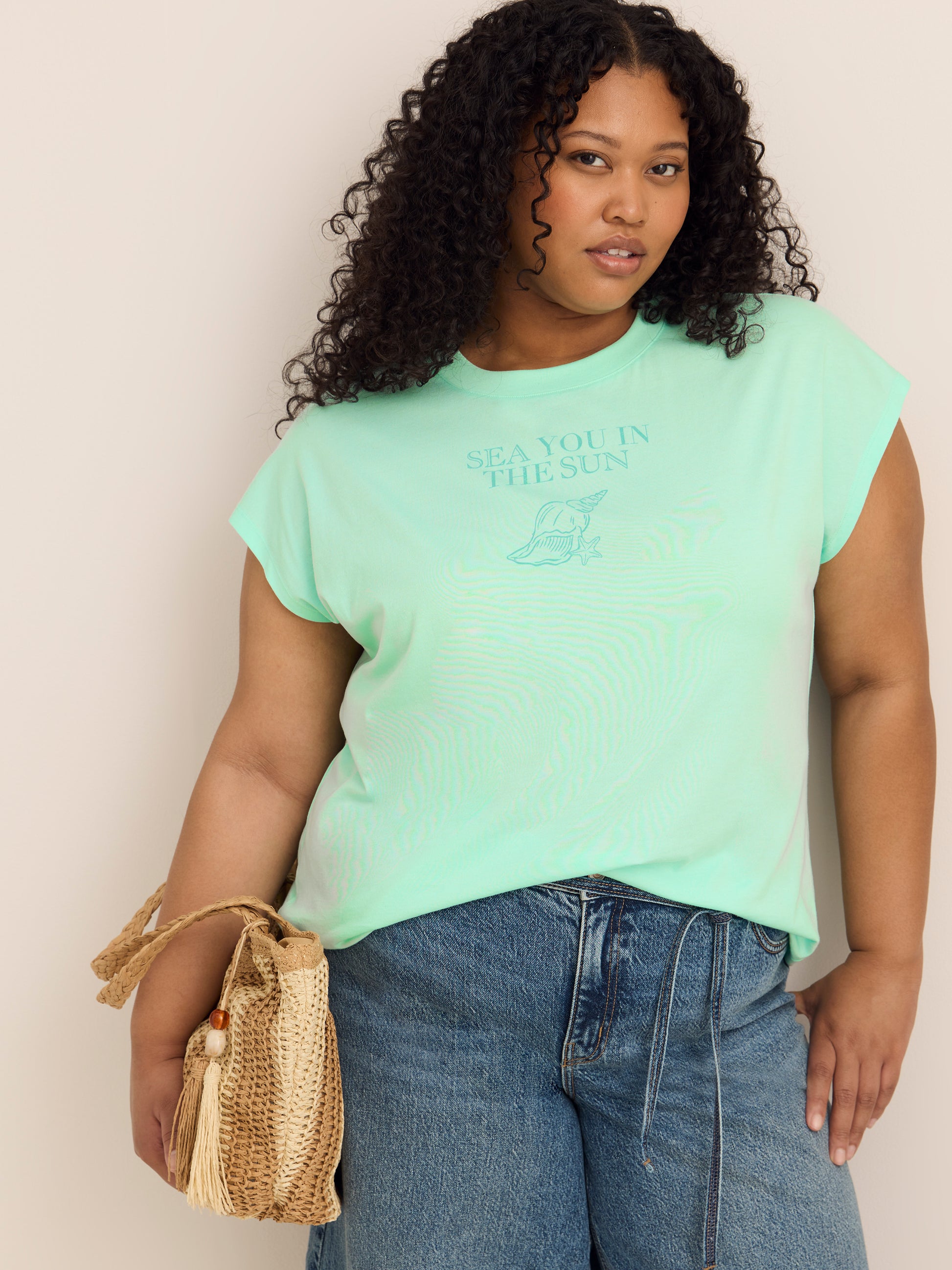 Extended-Sleeve Crewneck Knit Top