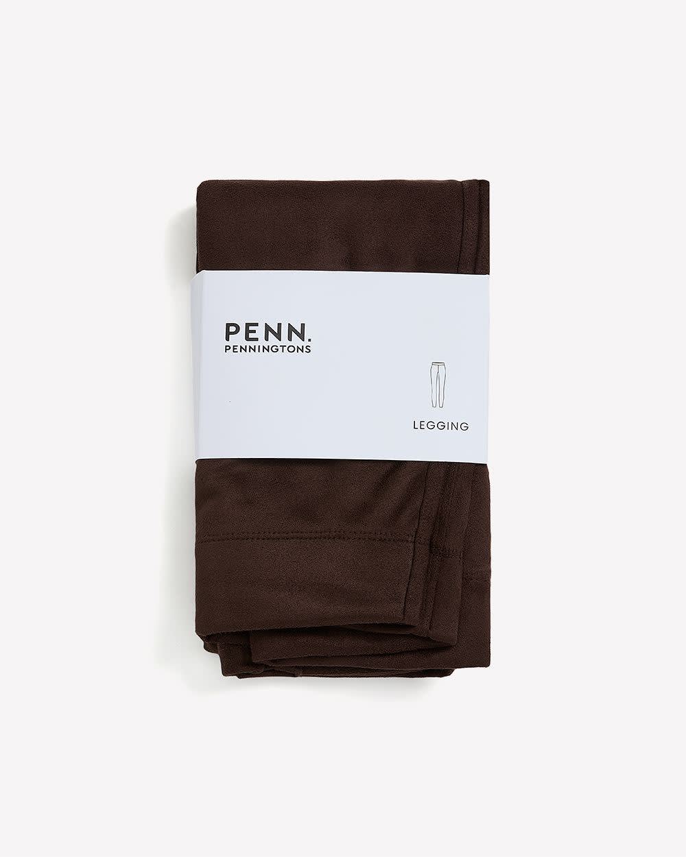Legging marron en faux suède