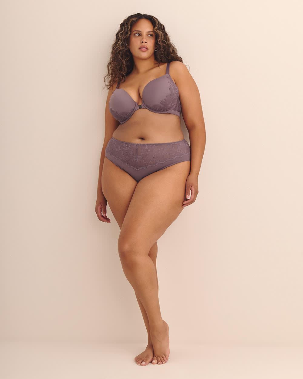 Culotte échancrée en microfibre avec dentelle - Déesse Collection