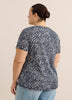 Curvy-Fit Dark Printed Short-Sleeve Crew-Neck Tee