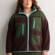Brown Fashion Mock-Neck Sherpa Jacket - Active Zone