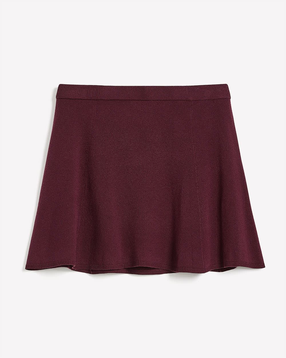 Jupe courte évasée en tricot bordeaux, tissu responsable - Addition Elle