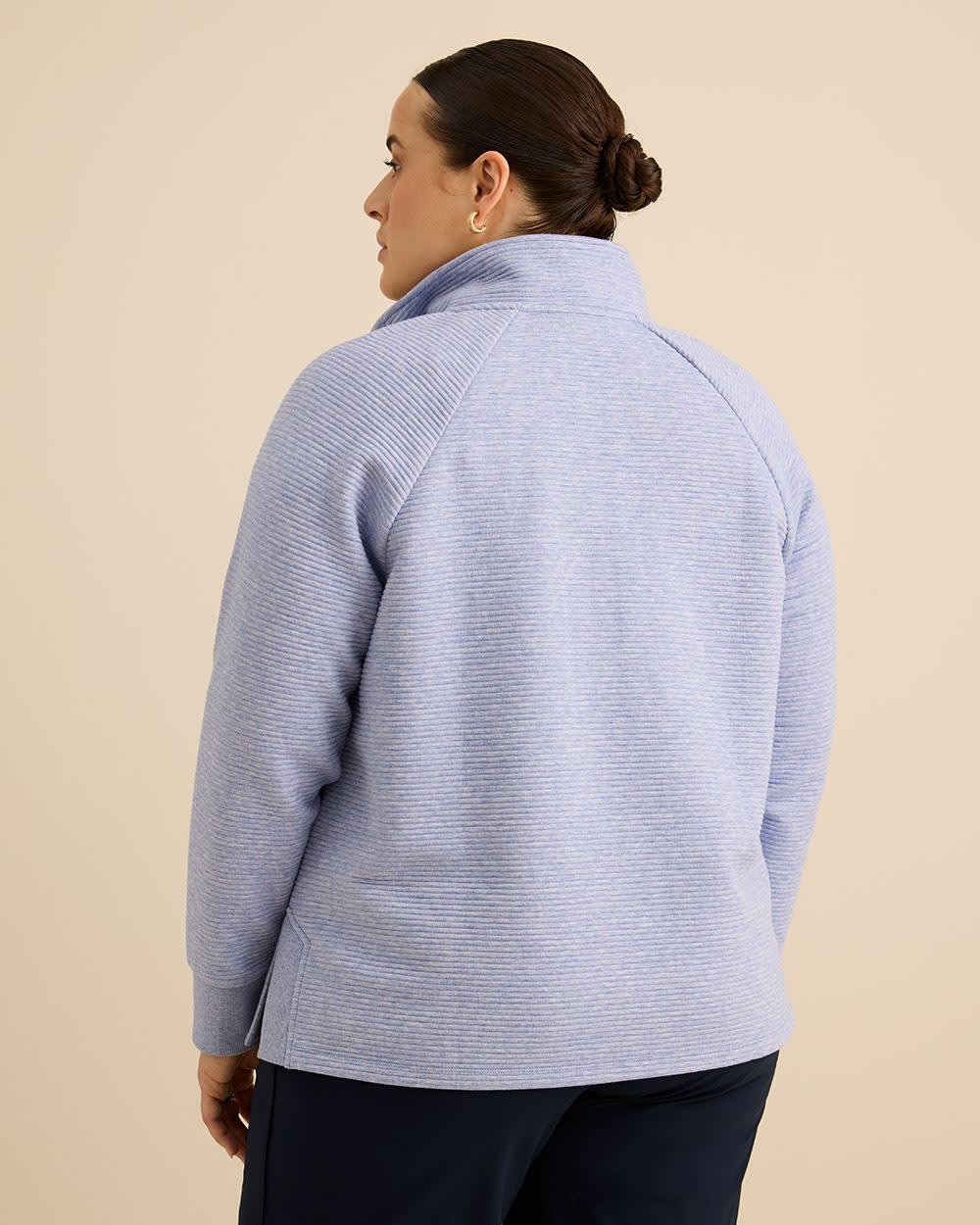 Chandail à col montant et demi-zip en tricot ottoman - Active Zone