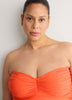 Orange Bandeau High-Leg One-Piece Swimsuit