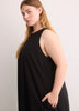 Sleeveless A-Line Halter Maxi Dress with Back Bow Tie