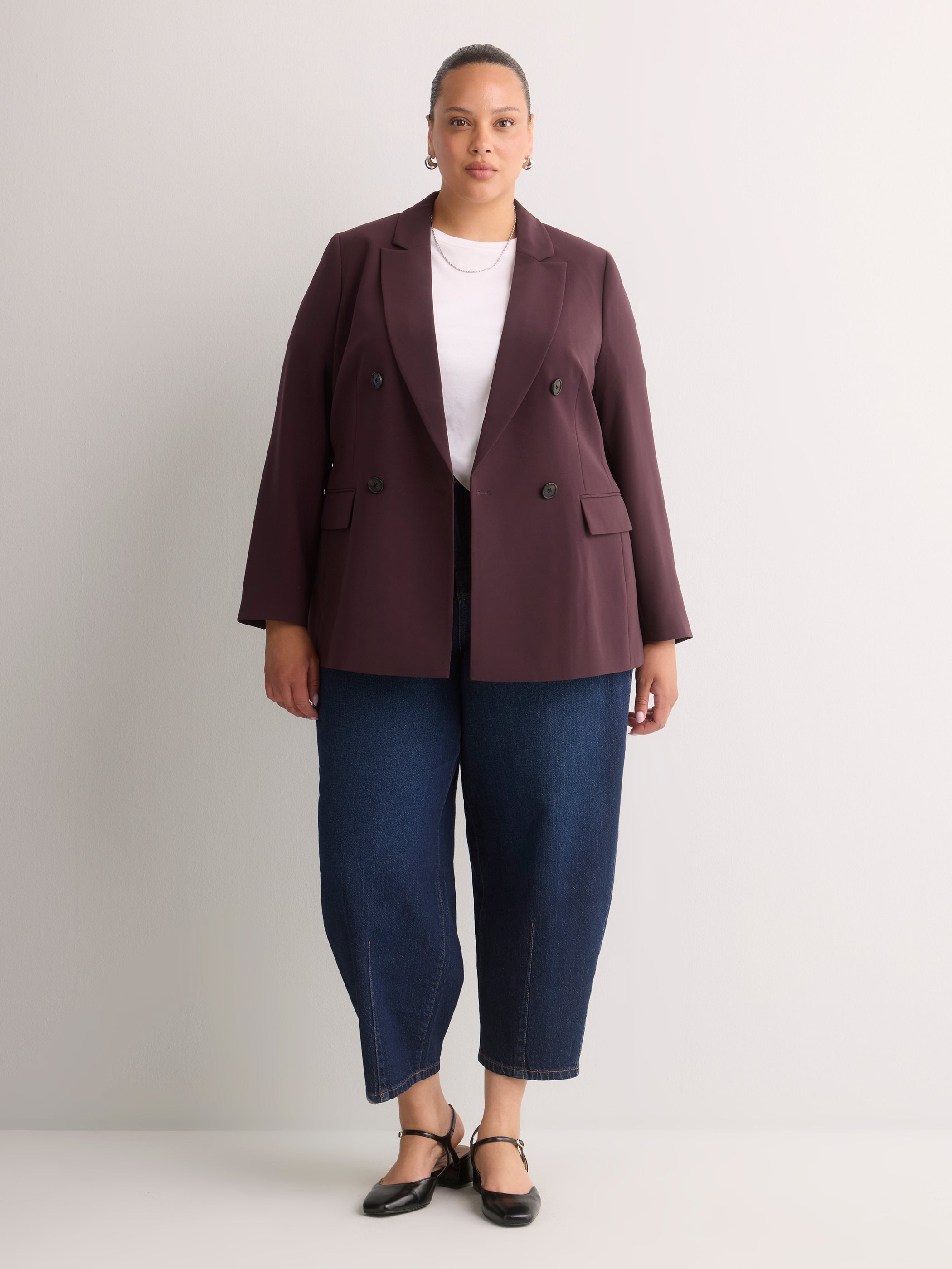 Black Double-Breasted City Blazer