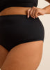 Black High-Waist Basic Swim Brief