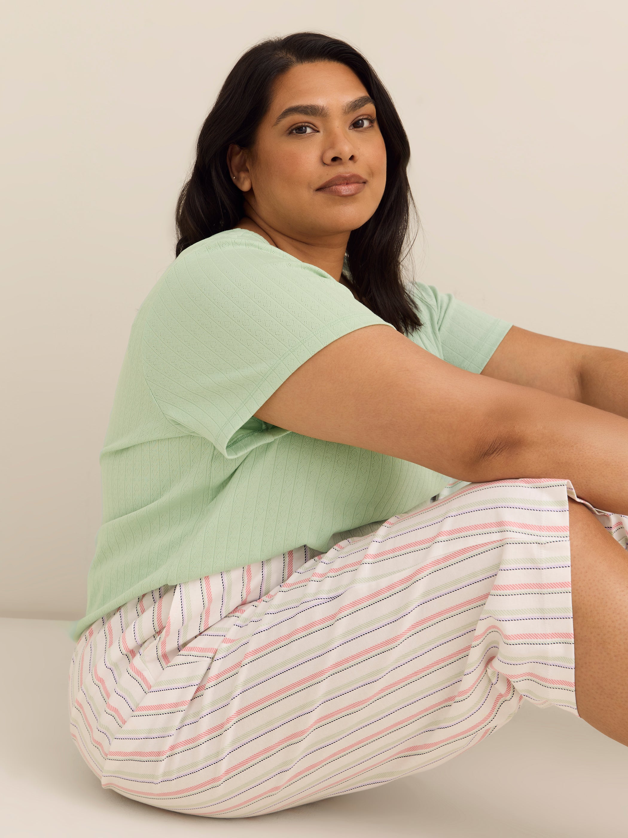 Printed Straight-Leg Pyjama Capri Pant - ti Voglio