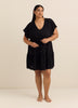 Blue Eyelet Fit and Flare V-Neck Cover-Up Dress - Cover Me