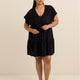 Blue Eyelet Fit and Flare V-Neck Cover-Up Dress - Cover Me