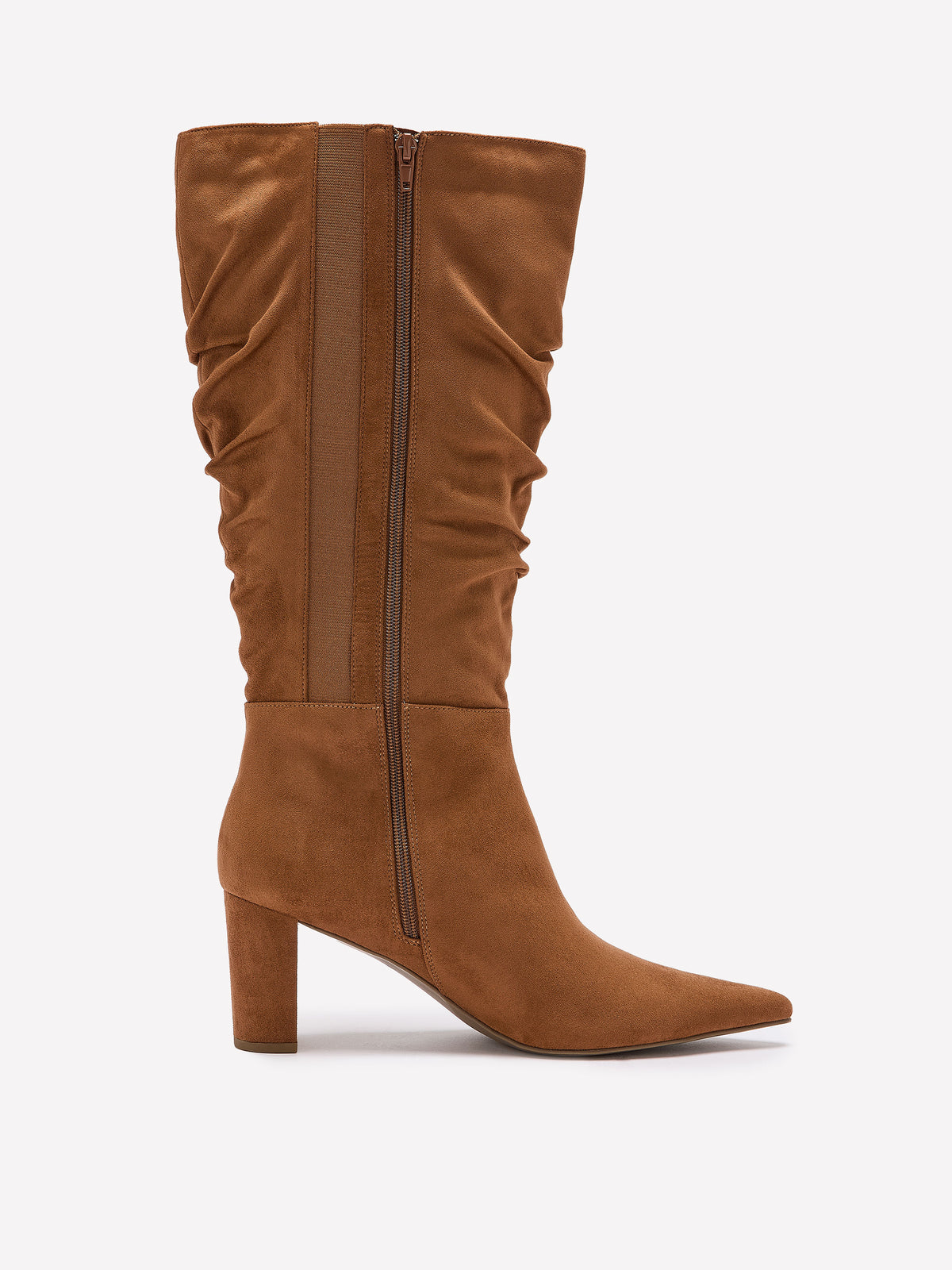Wide Width, Gianina Microsuede Mid-Heel Pointed-Toe Tall Boot