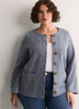 Straight Wide-Sleeve Ribbed Knit Cover-Up