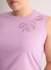 Straight-Fit Sleeveless Bubble Knit Top with Embroidery
