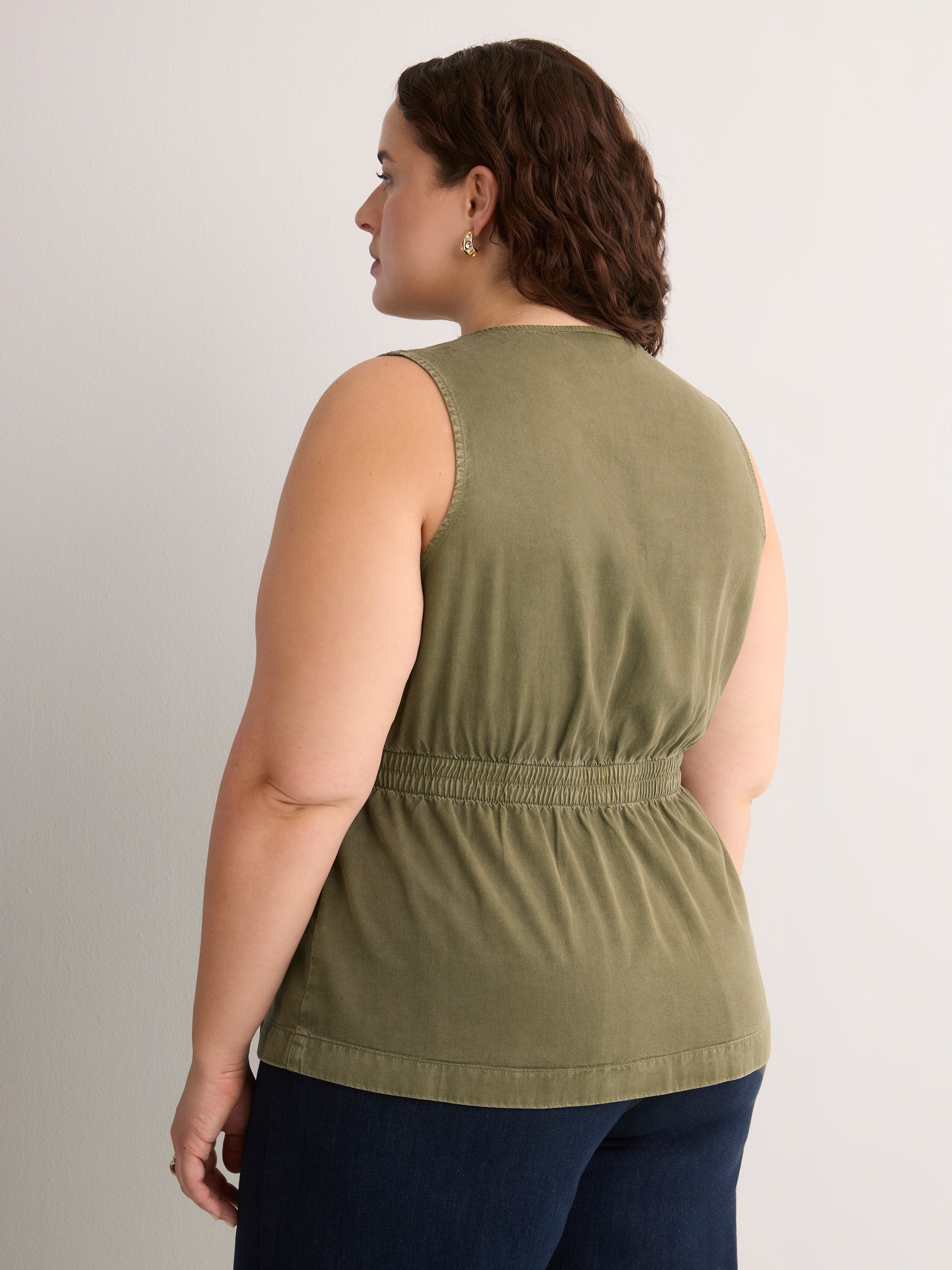 Responsible, Fit and Flare Sleeveless V-Neck Vest Blouse