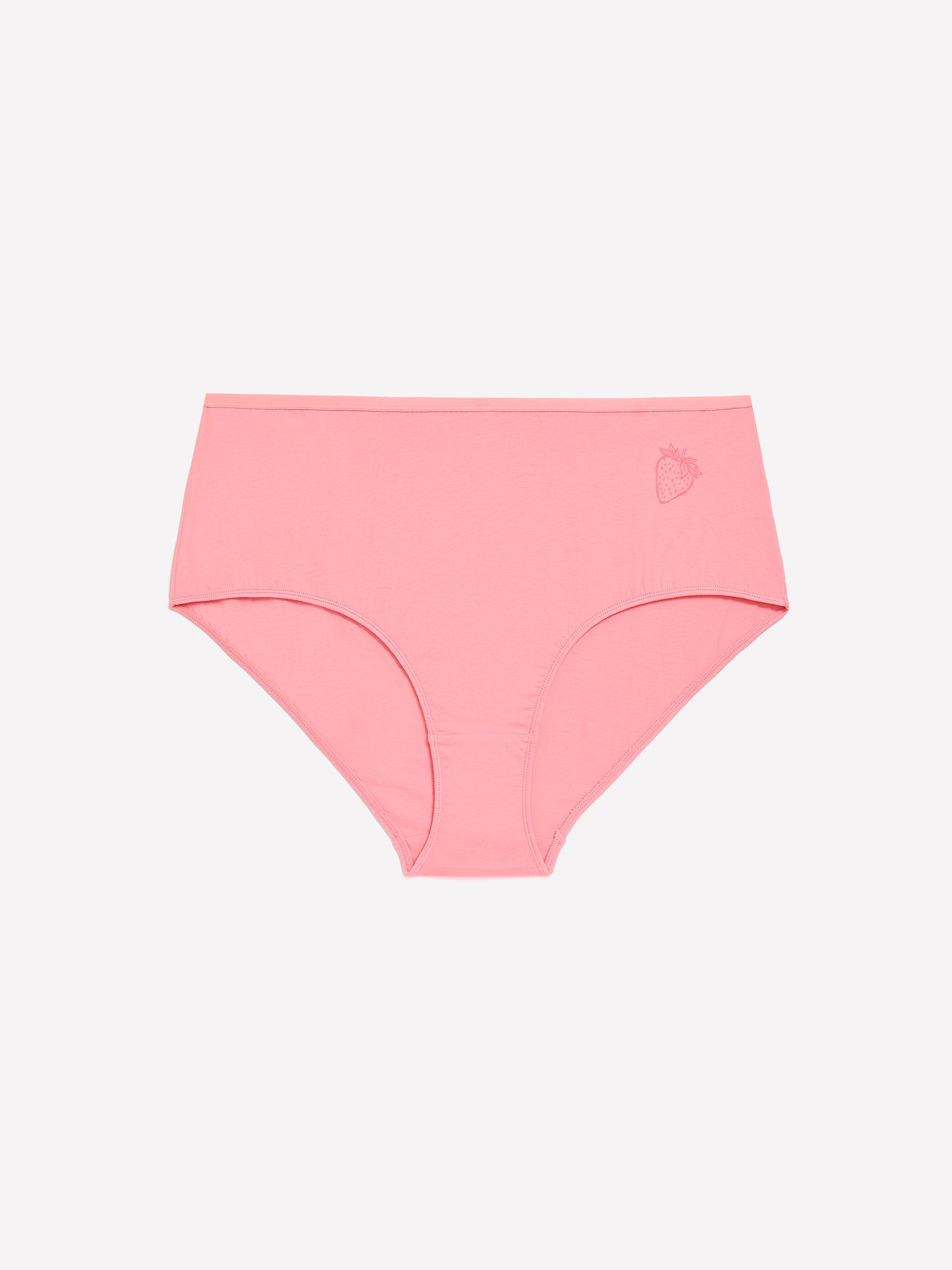 Pink Cotton Full Brief with Strawberry Placement Print - ti Voglio