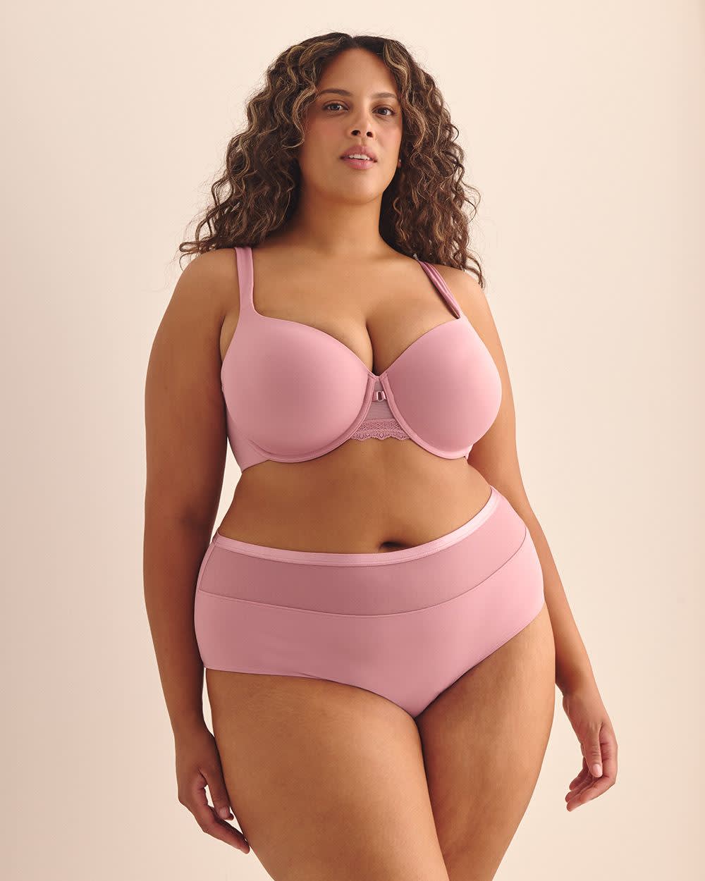 Pink Satin Underwire Padded T-Shirt Bra - ti Voglio