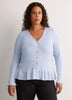 Responsible, Fit and Flare Peplum Button-Down Sweater