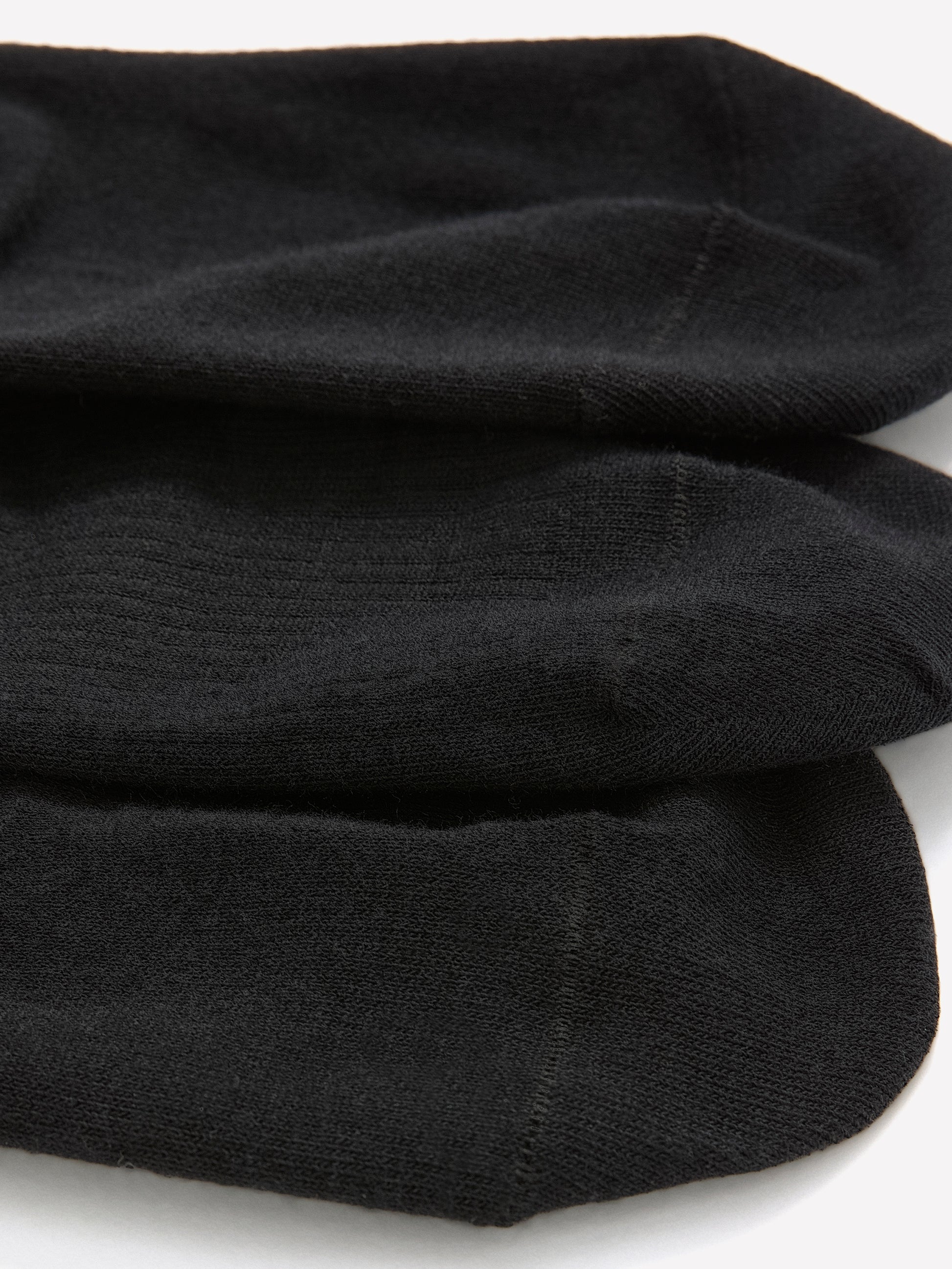 Black Knit Sneaker Socks, Set of 3