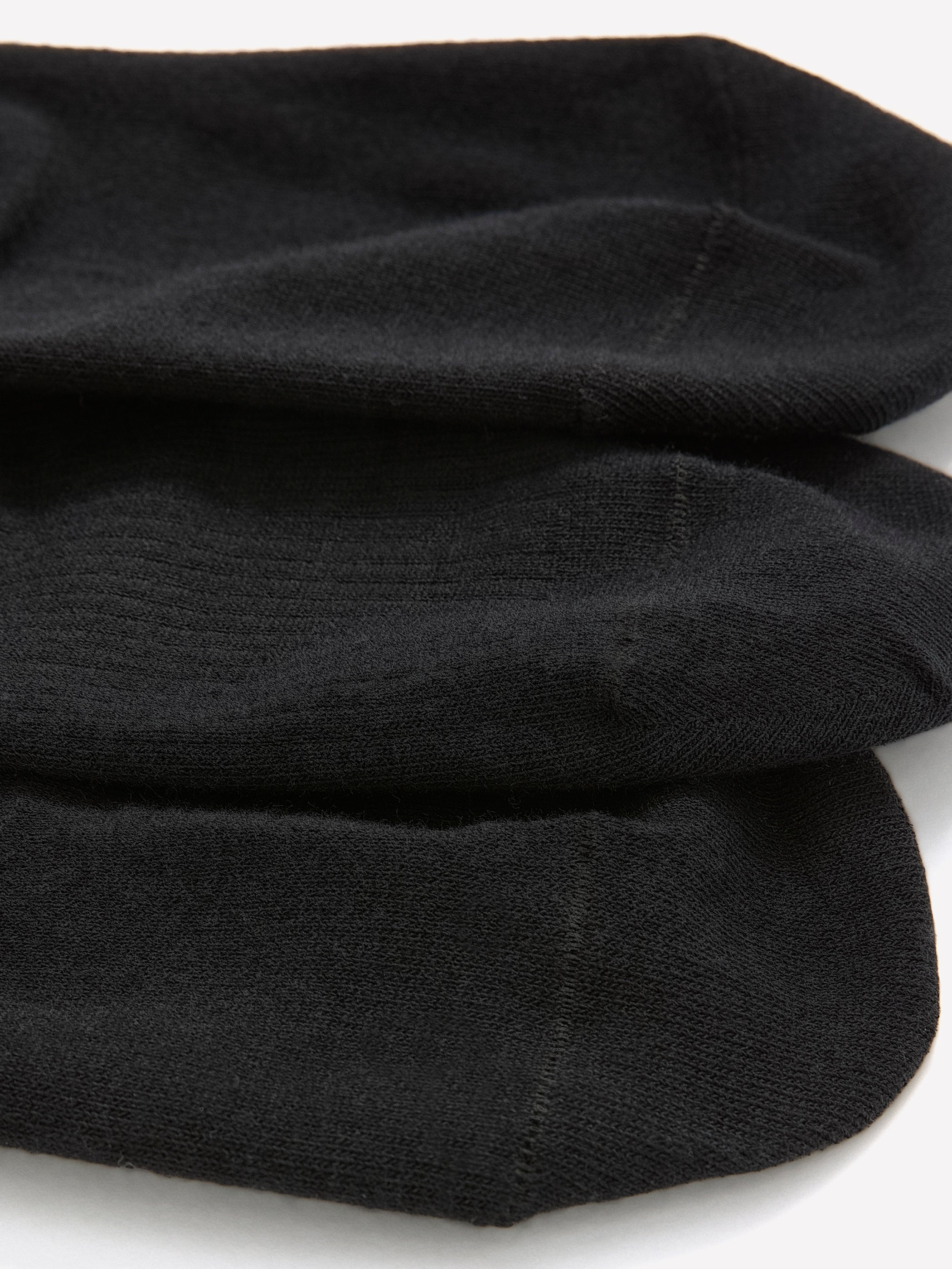 Black Knit Sneaker Socks, Set of 3