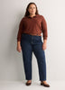 Loose French Terry Tunic Top with Buttoned Johnny Collar