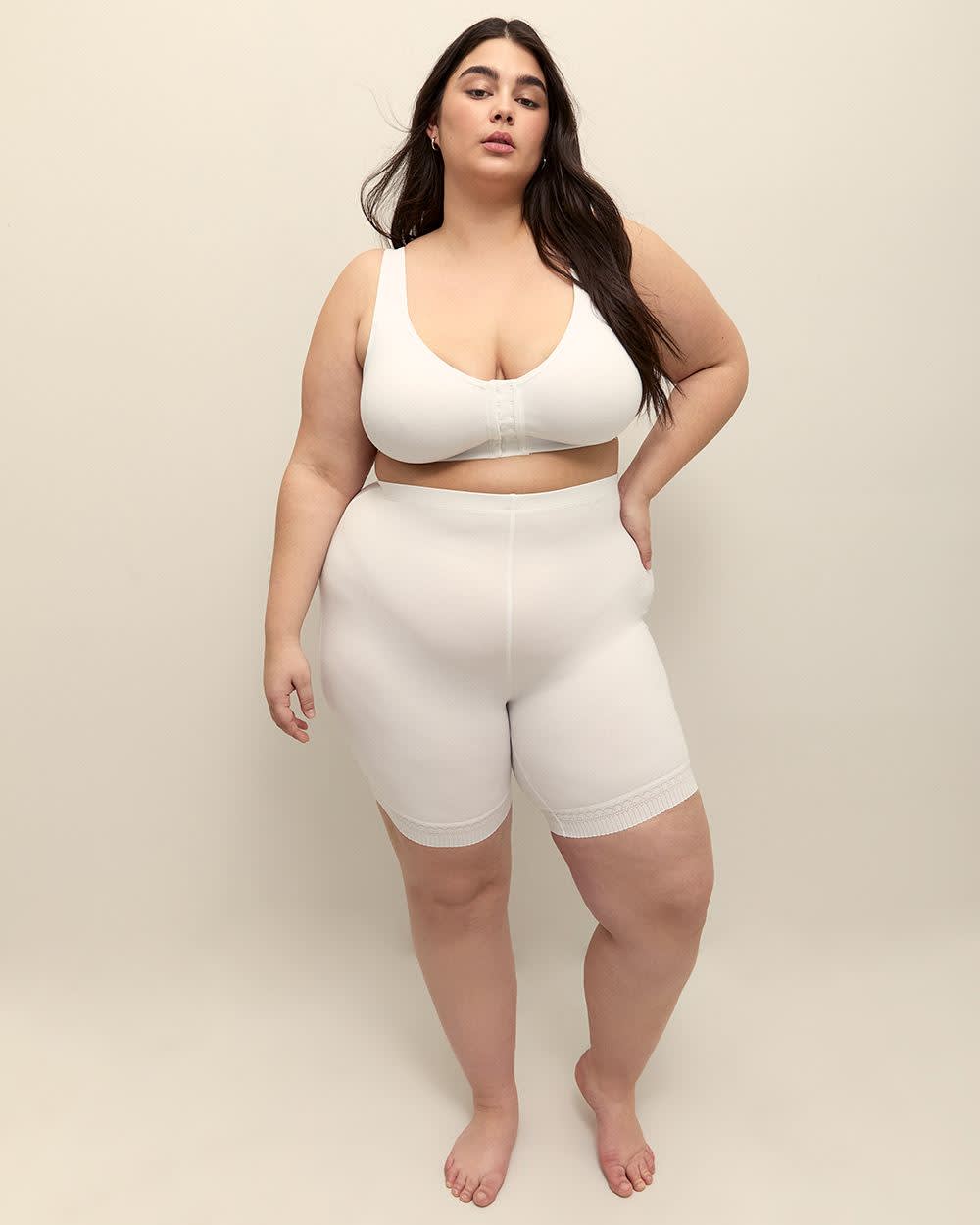 Long Leg Jersey Brief With Lace Trim - tiVOGLIO