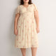 V-Neck Buttoned-Down Midi Dress with Flutter Sleeves - Addition Elle